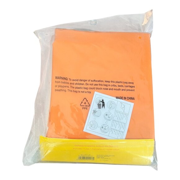 Sun Squad Inflatable Swim Tube With Handles Peach Orange 36" Dia. X 9" NEW - Picture 3 of 3